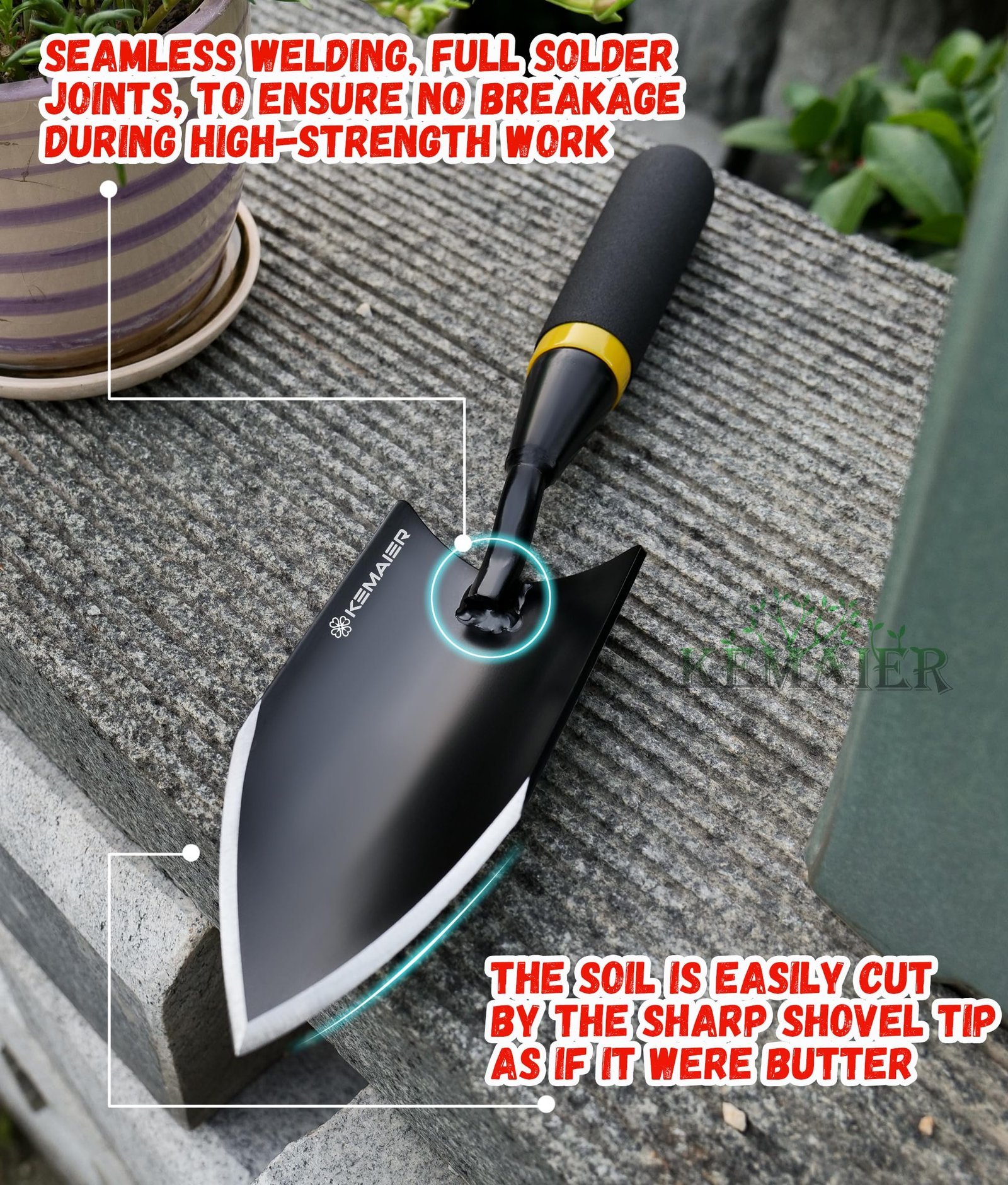 Gardening Hand Trowel: Heavy Duty Carbon Steel