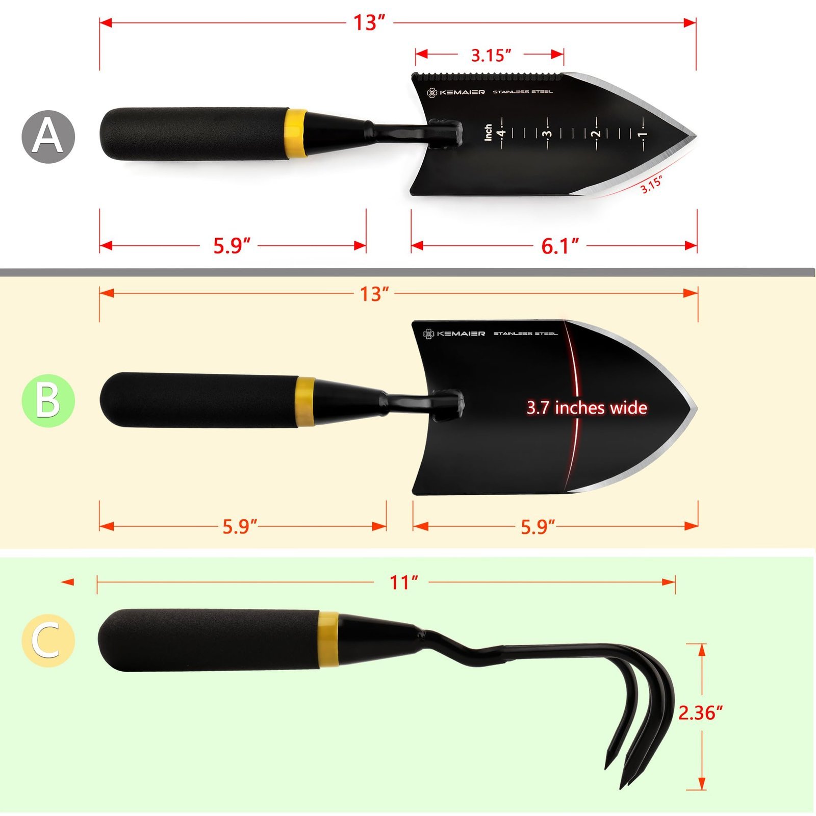Garden Tool Set: Premium Heavy Duty Steel