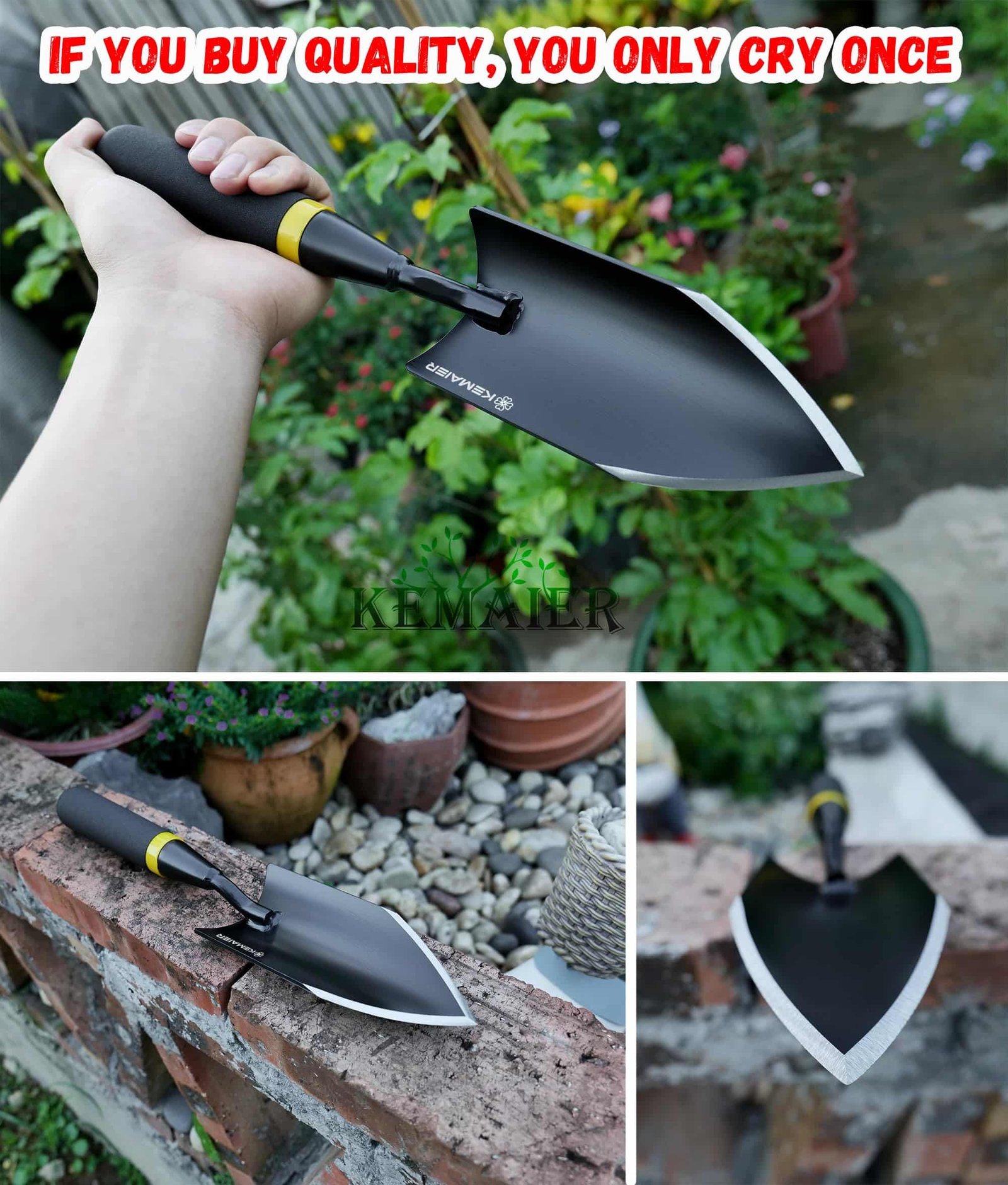 Gardening Hand Trowel: Heavy Duty Carbon Steel